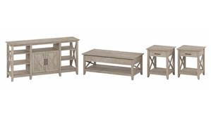 Coffee Tables Bush Furniture Tall TV Stand with Lift Top Coffee Table Desk and End Tables