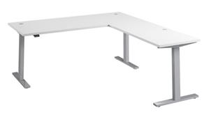 Standing Desks - Electronically Adjustable Bush Furniture 72in W Height Adjustable L-Shaped Standing Desk
