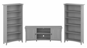 TV Stands Bush Furniture TV Stand for 70in TV with 5 Shelf Bookcases (Set of 2)