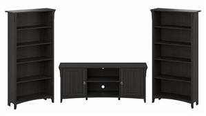 TV Stands Bush Furniture TV Stand for 70in TV with 5 Shelf Bookcases (Set of 2)