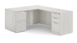L Shaped Double Pedestal Desks Office Source 71in x 83in Double Pedestal L-Desk