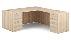 L Shaped Double Pedestal Desks Office Source 71in x 83in Double Pedestal L-Desk