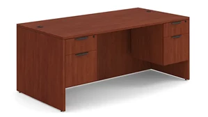 Stand-Alone Double Pedestal Desks Office Source 72in x 36in Double Hanging Pedestal Desk