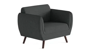 Club & Lounge Chairs Office Source Club Chair with Wood Legs