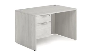 Stand-Alone Single Pedestal Desks Office Source 48in x 24in Single Hanging Pedestal Desk