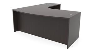 L Shaped Desk Shells Office Source 72in x 78in Curved Corner Bow Front L Desk