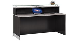 Reception Stand-Alone Desk Office Source 63in Straight Reception Desk with Glass Counter
