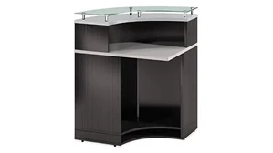 Reception Stand-Alone Desk Office Source Curved Corner Reception Desk with Glass Counter
