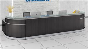 Reception Desks - U Shaped Office Source 15ft Reception Desk with Glass Counter