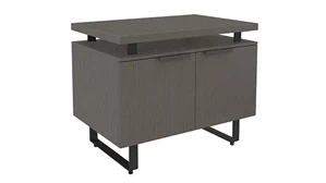 Low Storage Cabinets Office Source 2 Shelf Storage Cabinet with Wood Doors