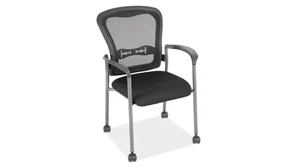 Lobby & Guest Chairs - Metal Office Source Mobile Mesh Back Guest Chair with Arms