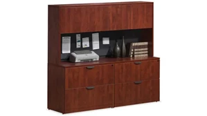 Lateral File Cabinets Office Source Double Lateral File Storage with Hutch