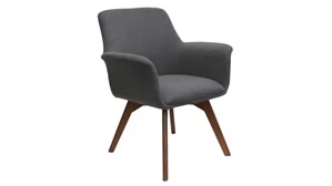 Lobby & Guest Chairs - Wood Office Source Mid Back Guest Chair with Wood Leg Base
