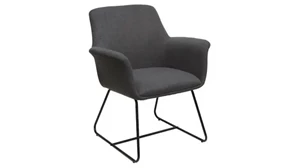 Lobby & Guest Chairs - Metal Office Source Mid Back Guest Chair with Metal Sled Base