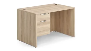 Stand-Alone Single Pedestal Desks Office Source 48in x 24in Single Hanging Pedestal Desk