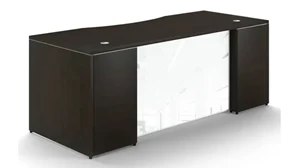Stand-Alone Double Pedestal Desks Corp Design Potenza Desk 66in W x 30in D with 2 Pedestals