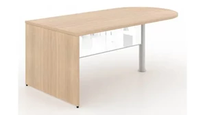 Stand-Alone Desk Shells Corp Design Potenza Bullet-End Desk Shell 72in W x 36in D with Modesty Panel