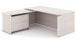 L Shaped Single Pedestal Desks Corp Design Executive L Shaped Desk