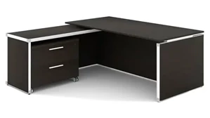 L Shaped Single Pedestal Desks Corp Design Executive L Shaped Desk