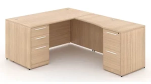 L Shaped Double Pedestal Desks Corp Design 66in x 72in Rectangular L Shaped Desk