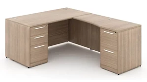 L Shaped Double Pedestal Desks Corp Design 66in x 72in Rectangular L Shaped Desk