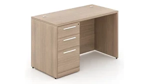 Stand-Alone Single Pedestal Desks Corp Design 48in x 24in Single Pedestal Desk