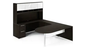U Shaped Desks with Hutch Corp Design U Shaped Bullet End Desk with Hutch