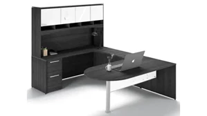 U Shaped Desks with Hutch Corp Design U Shaped Bullet End Desk with Hutch