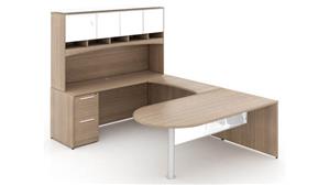 U Shaped Desks with Hutch Corp Design U Shaped Bullet End Desk with Hutch