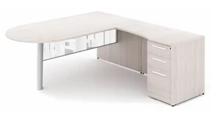 L Shaped Single Pedestal Desks Corp Design L Shaped Bullet End Desk