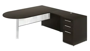 L Shaped Single Pedestal Desks Corp Design L Shaped Bullet End Desk