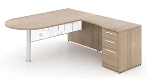 L Shaped Single Pedestal Desks Corp Design L Shaped Bullet End Desk