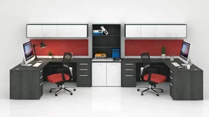 Workstations Corp Design Double Workstation with Storage