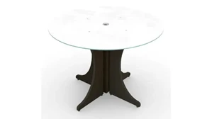 Conference Tables Corp Design Round Conference Table 42in White Glass Top