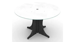 Conference Tables Corp Design Conference Table 48in Round with White Glass Top