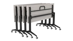 Training Tables Corp Design Flip Top Nesting Table 72in x 24in Steel Frame Casters