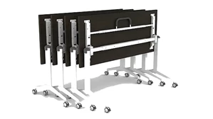 Training Tables Corp Design Flip Top Nesting Table 72in x 24in Steel Frame Casters