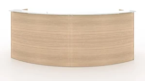 Reception Desks - U Shaped Corp Design Potenza U-Desk Reception Desk 10in W x 26in D with Glass Top