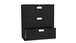 File Cabinets Lateral HON 36in W x 19-1/4in D Three-Drawer Lateral File