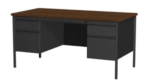 Steel & Metal Desks Hirsh Industries 30" X 60" Double Pedestal Desk