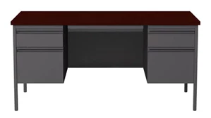 Steel & Metal Desks Hirsh Industries 30" X 60" Double Pedestal Desk