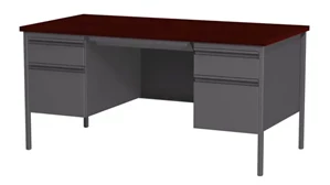 Steel & Metal Desks Hirsh Industries 30" X 60" Double Pedestal Desk
