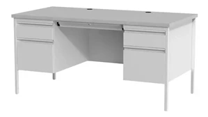 Steel & Metal Desks Hirsh Industries 30" X 60" Double Pedestal Desk