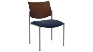 Lobby & Guest Chairs - Metal KFI Seating Side / Guest Chair, Armless with Wood Back