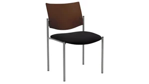 Lobby & Guest Chairs - Metal KFI Seating Side / Guest Chair, Armless with Wood Back