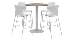 Cafeteria Tables KFI Seating 36in Round Bistro Table with 4 Stools