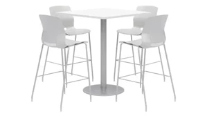 Cafeteria Tables KFI Seating 36in Square Bistro Table with 4 Stools
