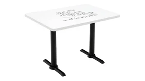 Whiteboard Tables KFI Studios 48in W x 30in D Pedestal Table with Whiteboard Top & 29in H T-Leg Base