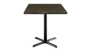Cafeteria Tables KFI Seating 30in Square Vintage Wood Top Table
