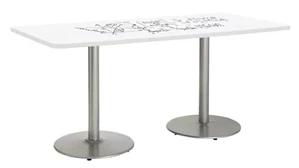 Whiteboard Tables KFI Studios 6ft W x 36in D Rectangle Pedestal Table with Whiteboard Top & 29in H Round Base